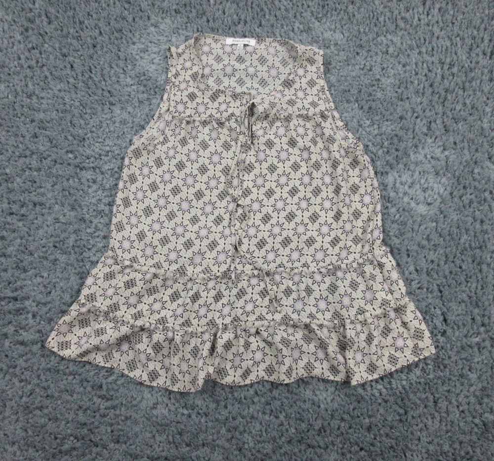 Rose + Olive Shirt Womens Large Gray Purple Black Sleeveless Pullover